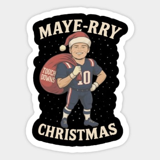 Drake Maye New England Christmas Sticker